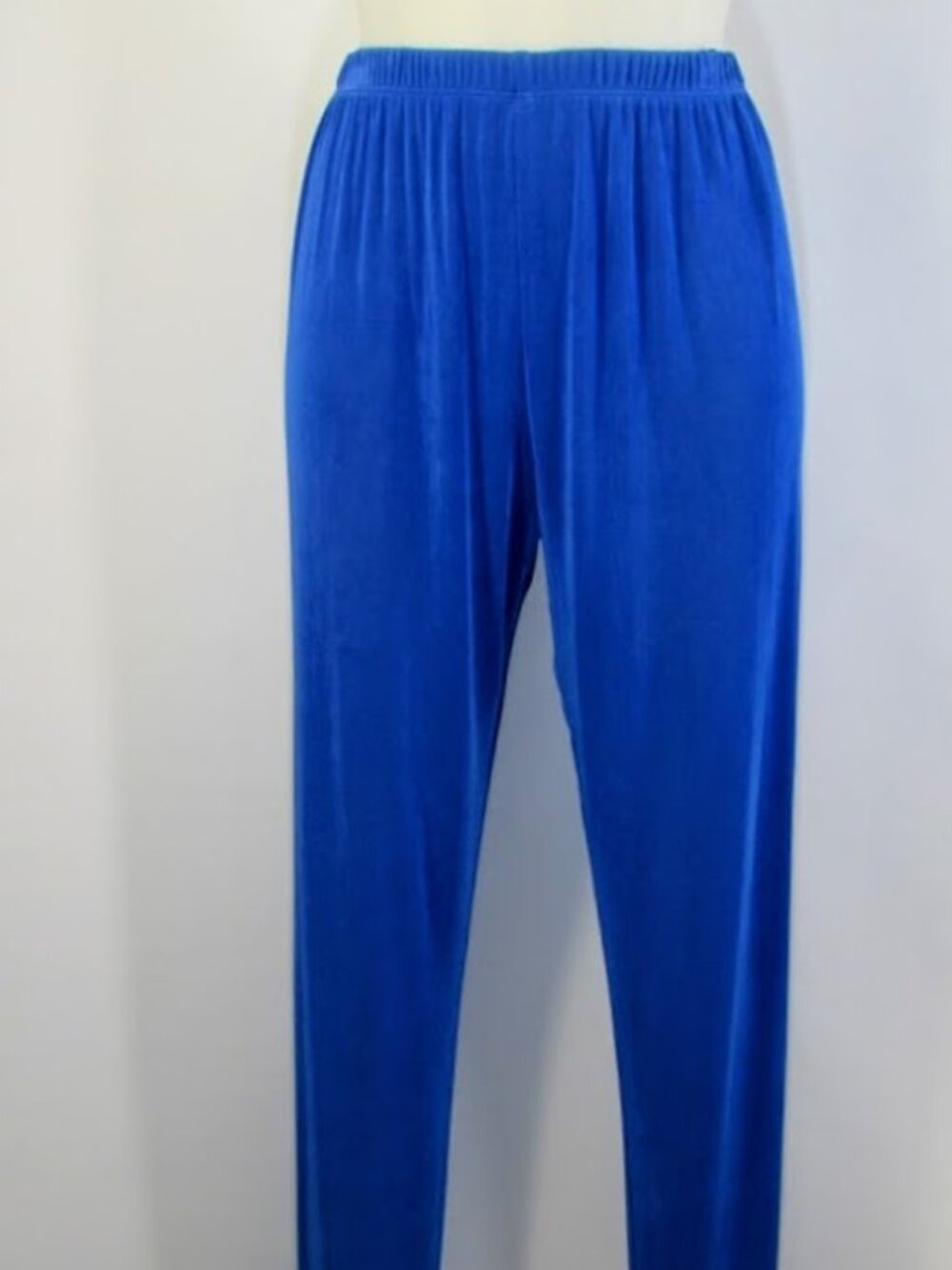 Chico's Travelers Slinky Saphire Blue Pants Size 0 Elastic Waist Straight Leg